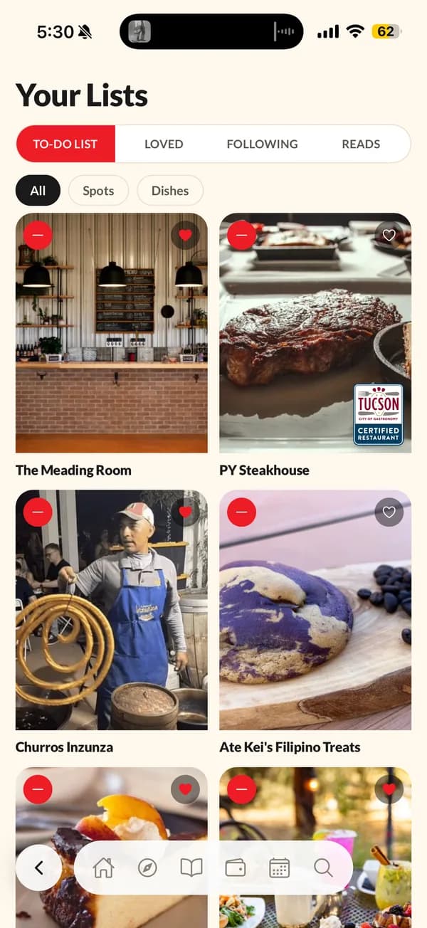 Your Lists, with To-Do, Loved, Following and Reads tabs