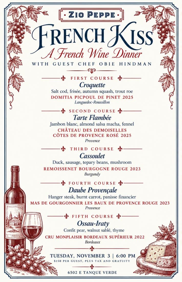French Kiss: A Special Dinner with Chef Obie Hindman