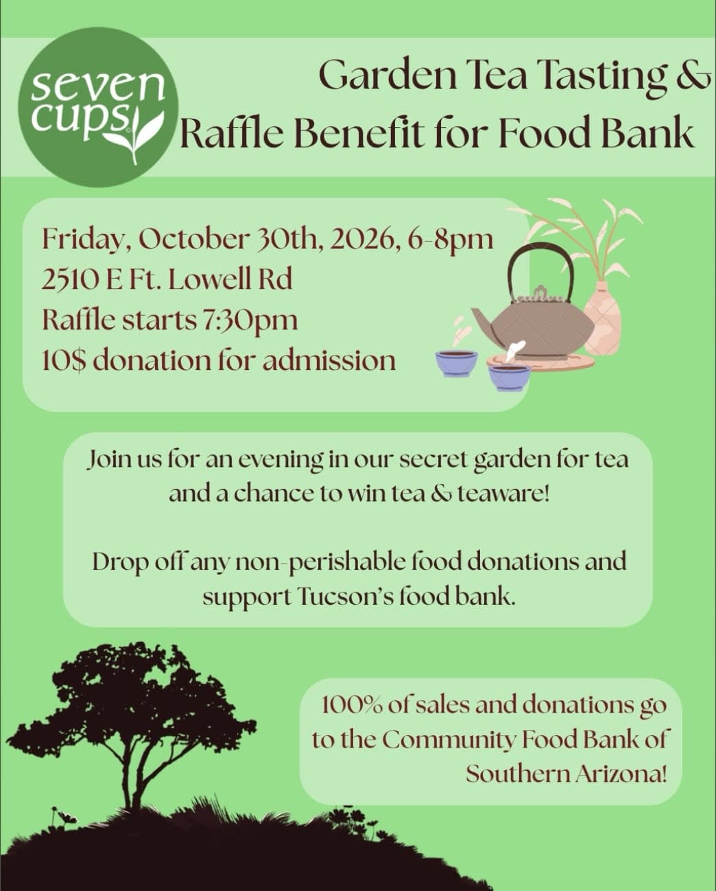 Garden Tea Tasting & Raffle Benefit for Food Bank