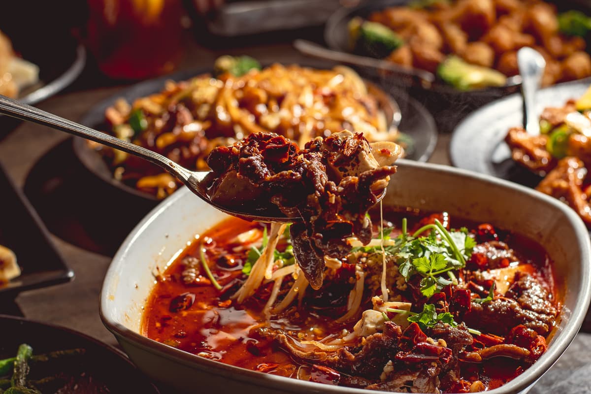 Beef and Tofu Stew in Flaming Chili Oil at Jun Dynasty (Photo by Jackie Tran)