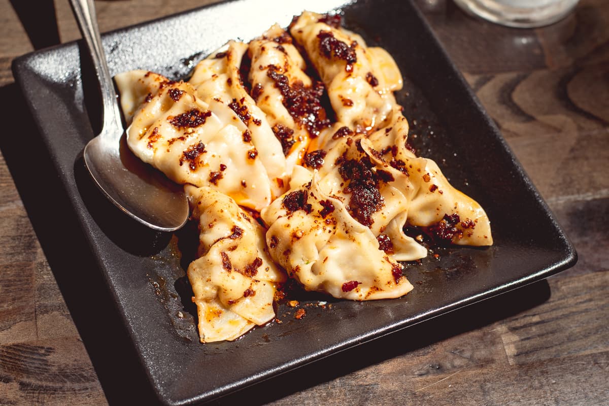 Pork Dumplings in Red Chili Oil at Jun Dynasty (Photo by Jackie Tran)