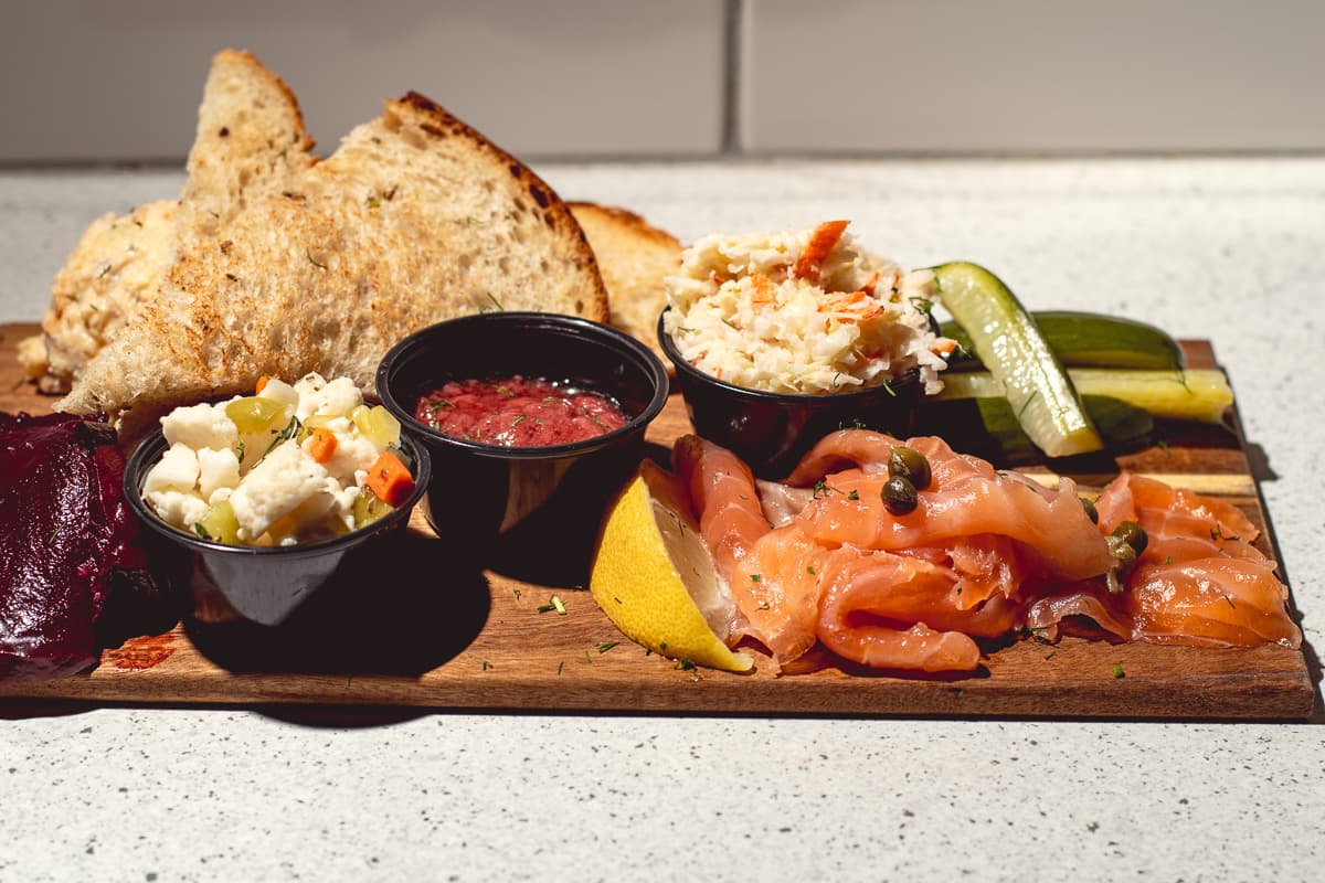 Appetizing Board with house cured lox at Kneller's Delicatessen & Appetizing (Photo by Jackie Tran)