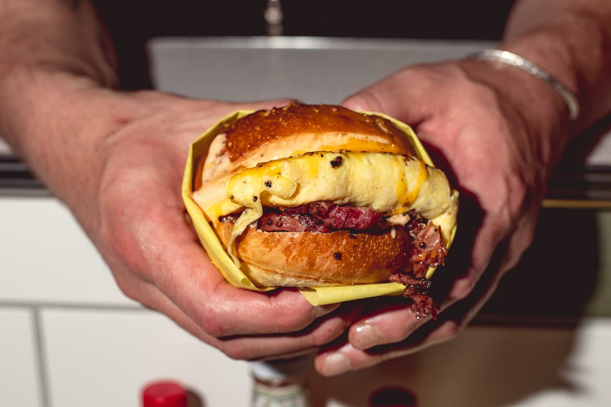 Bagel sandwich at Kneller's Delicatessen & Appetizing (Photo by Jackie Tran)