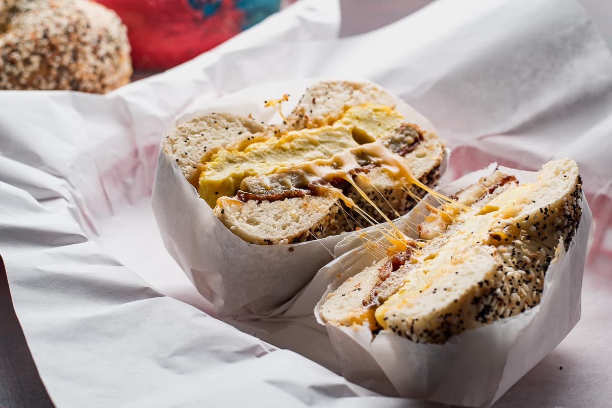 Arizona Strong Man breakfast sandwich at the Bagel Joint (Credit: Jackie Tran)