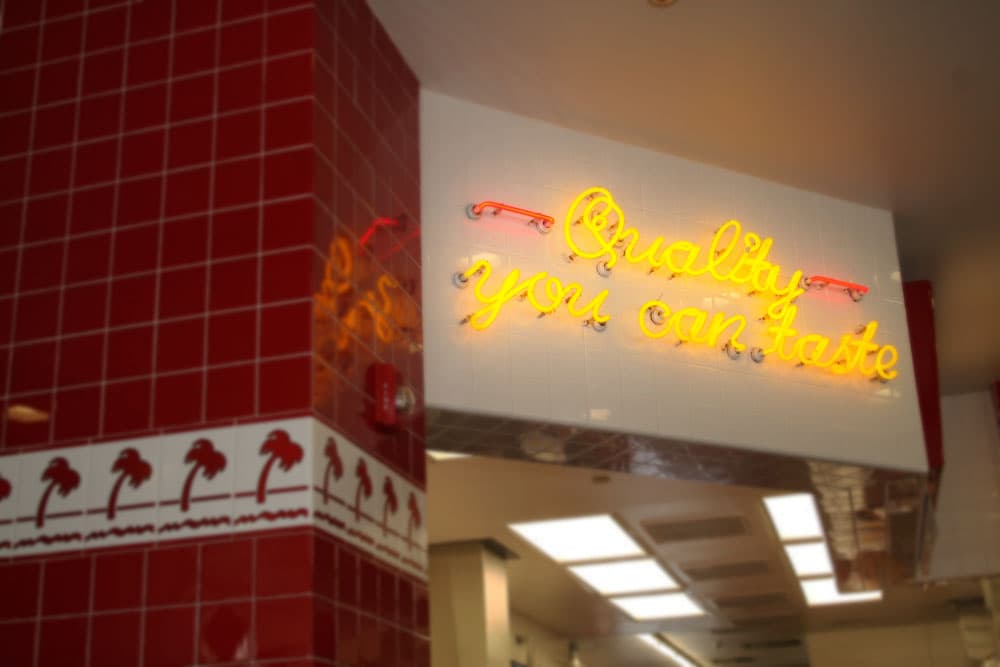 "Quality You Can Taste" Neon Sign at In-N-Out