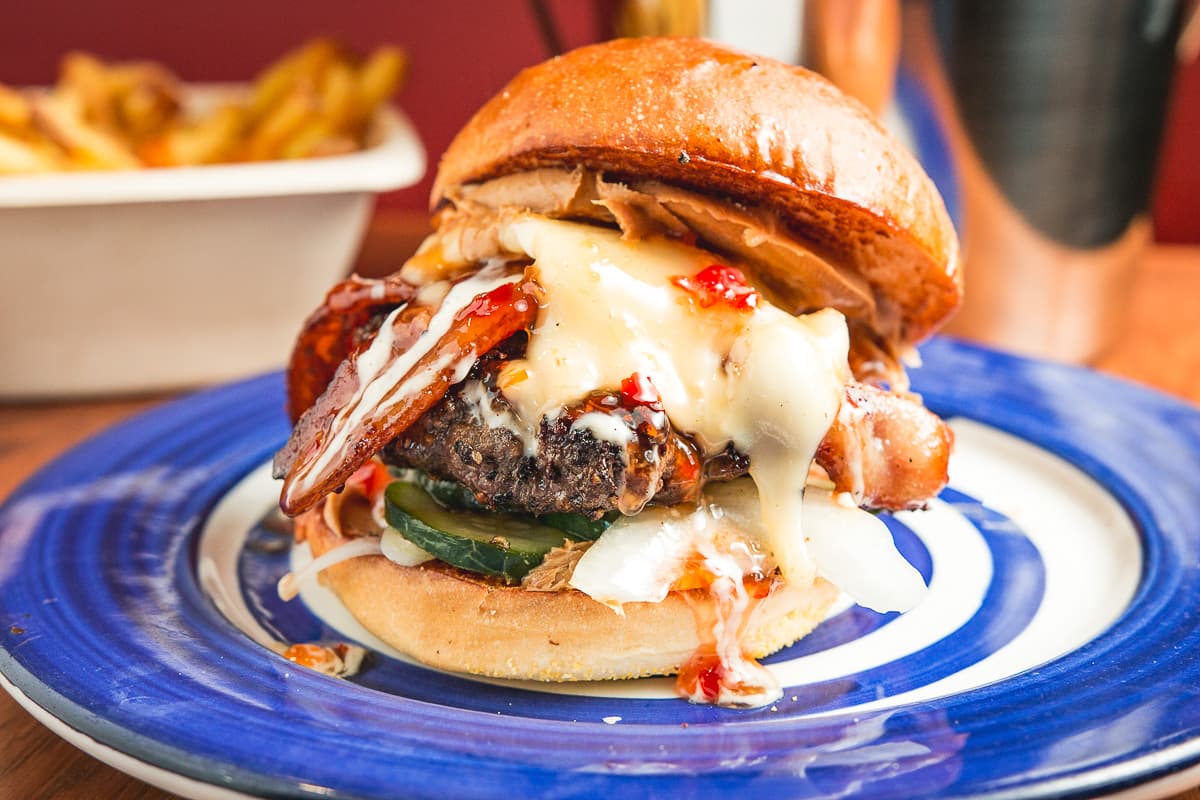 Funny Farm Hand Burger at Divine Bovine (Credit: Jackie Tran)