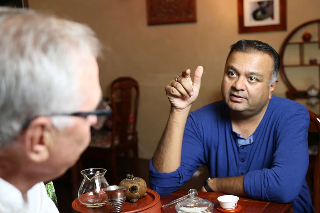 Manish Shah with Austin Hodge (Credit: Adam Lehrman)