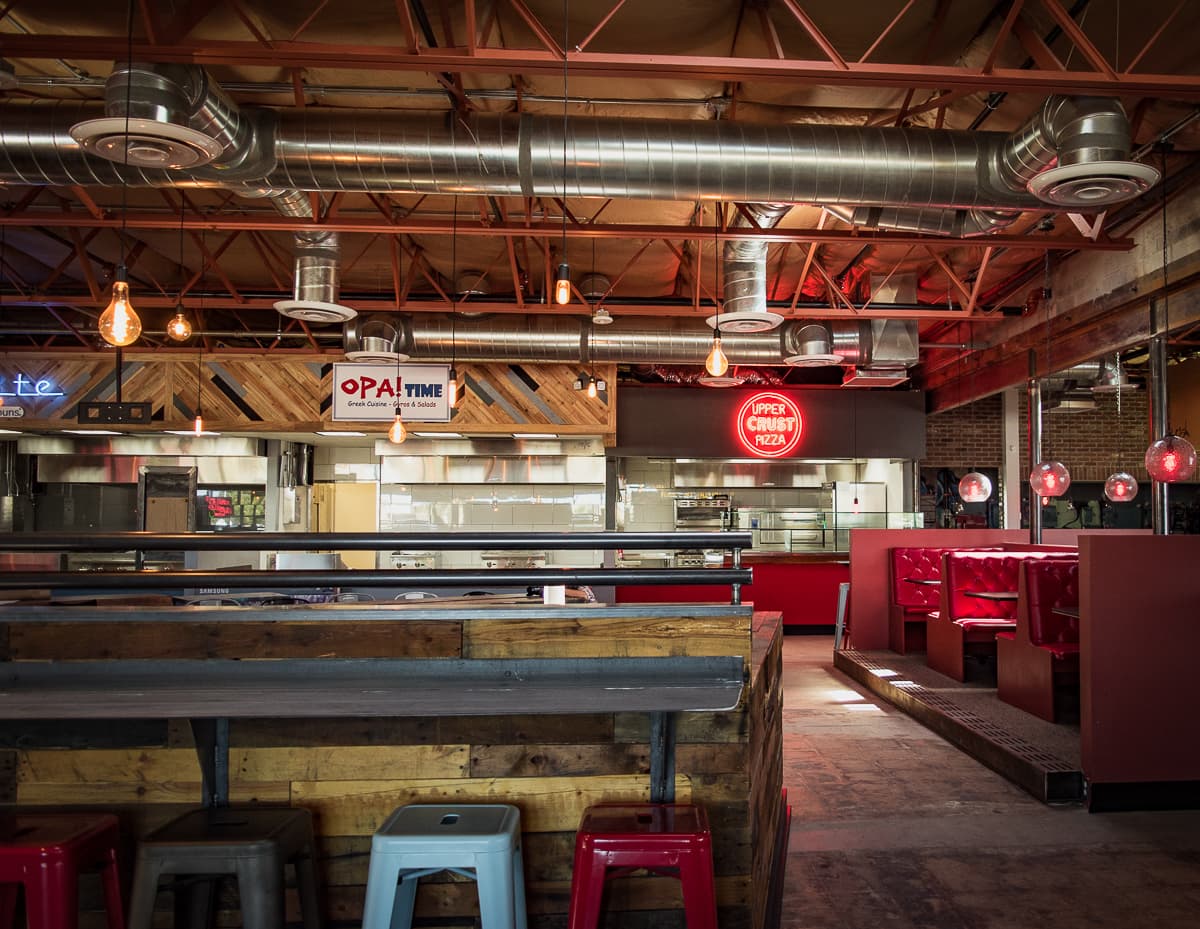 Opa! Time Gyros & Chopped Salads and Upper Crust Pizza at American Eat Co. (Credit: Jackie Tran)