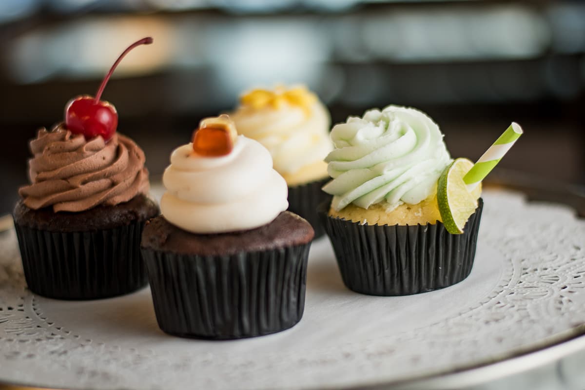 Tucson Cupcake Bar amaretto, Jack & Coke, limoncello, and margarita cupcakes at Cafe Marcel (Credit: Jackie Tran)