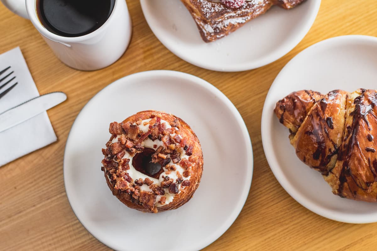 Maple Bacon Dossant with assorted items at Prep & Pastry (Credit: Jackie Tran)