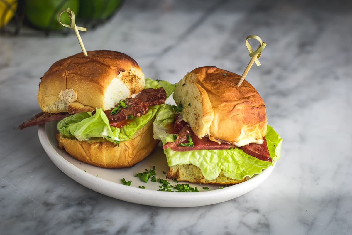 Duck Bacon BLT Sliders at the Coronet (Credit: Jackie Tran)