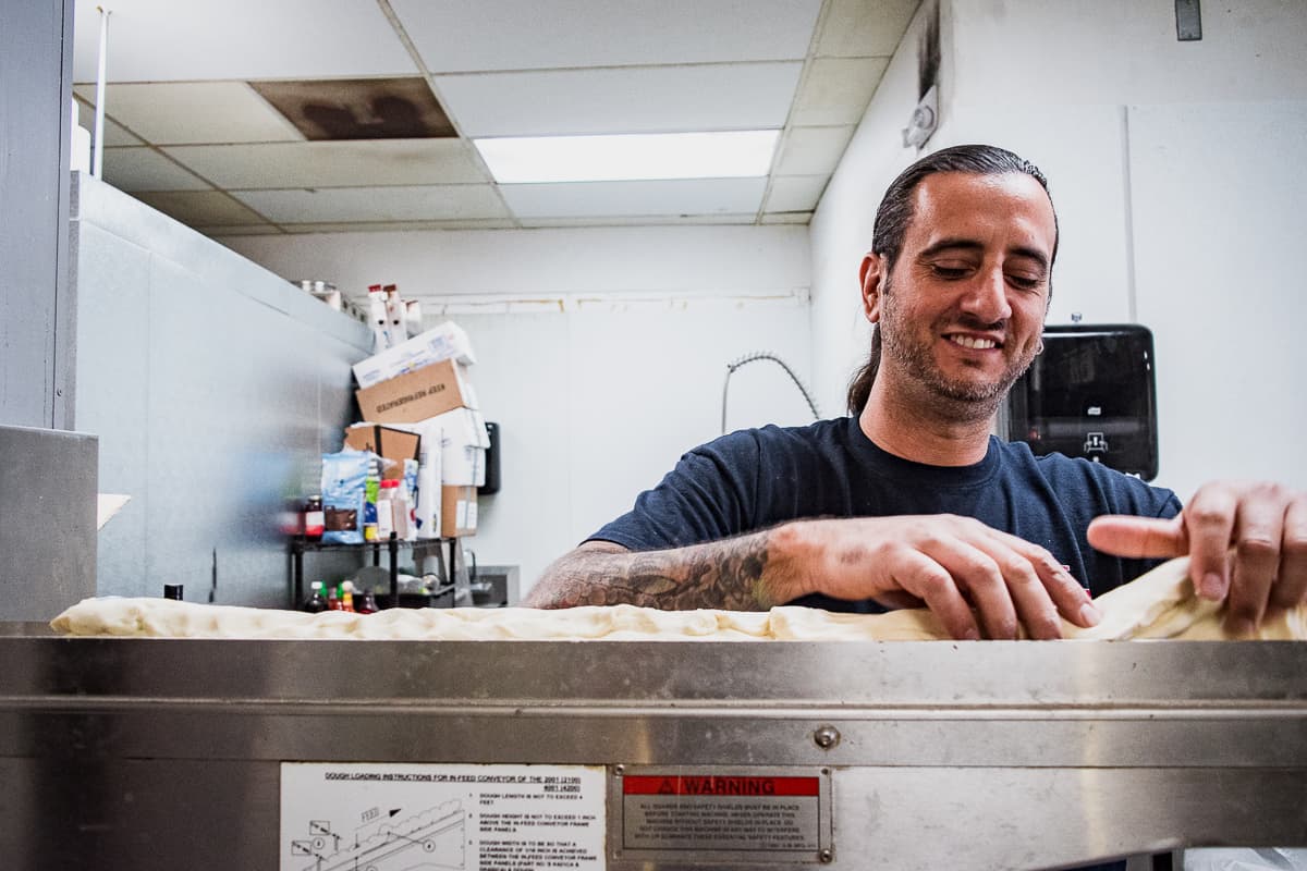 The Bagel Joint owner Michael Rudner making bagels (Credit: Jackie Tran)