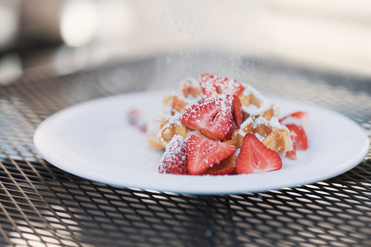 Strawberry & Whipped Cream Liege Waffles at Baja Cafe