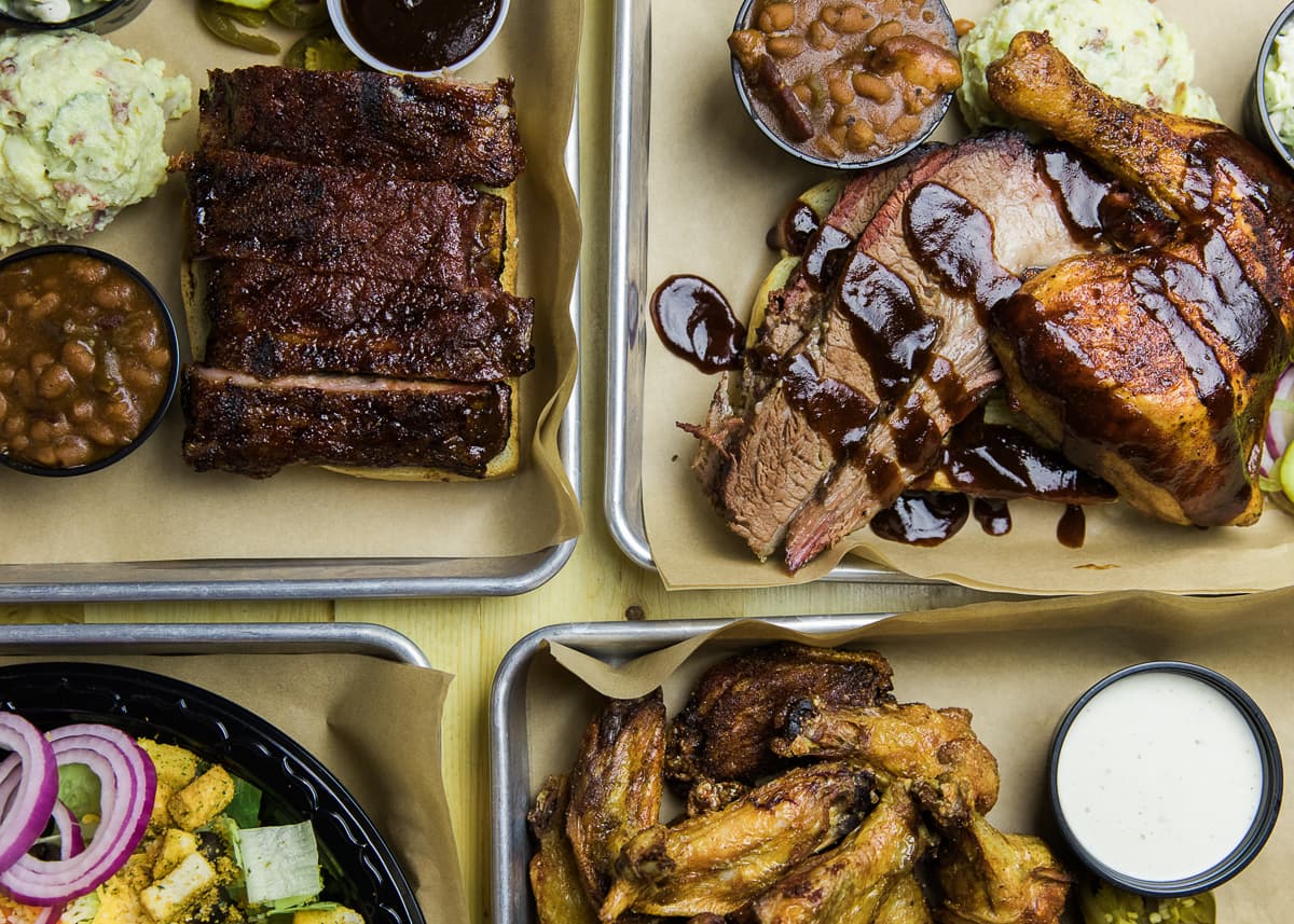 Ribs, Brisket, Chicken, and Wings at BBQ Rush (Credit: Taylor Noel Photography)