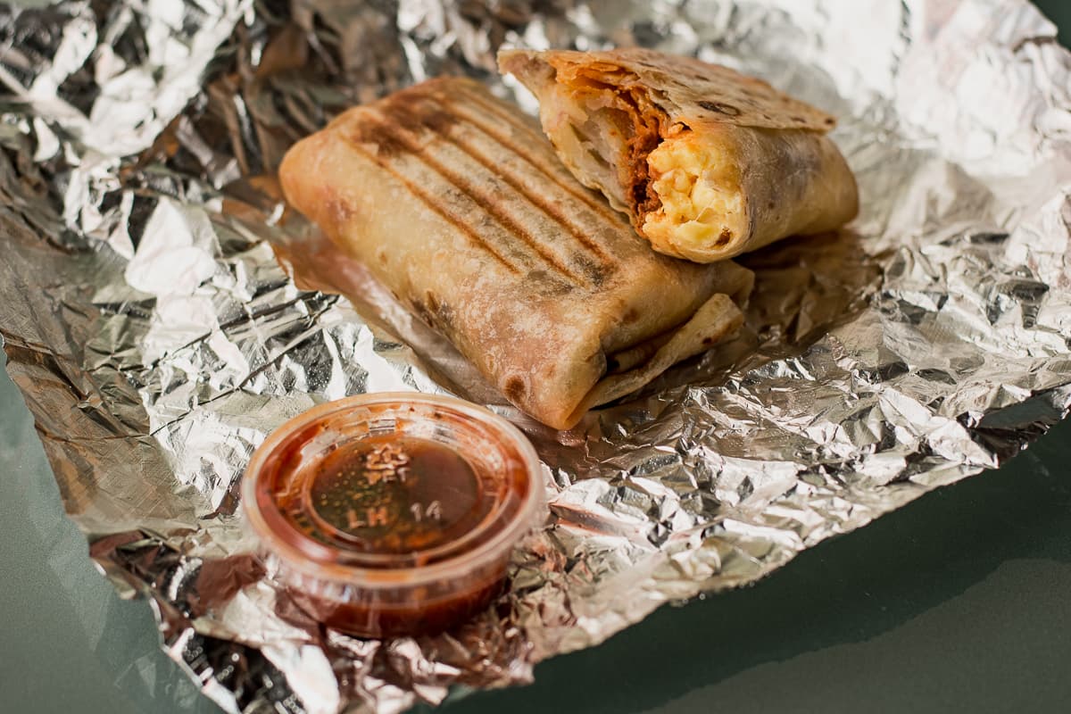 Chorizo Breakfast Burrito from Barista del Barrio (Credit: Jackie Tran)