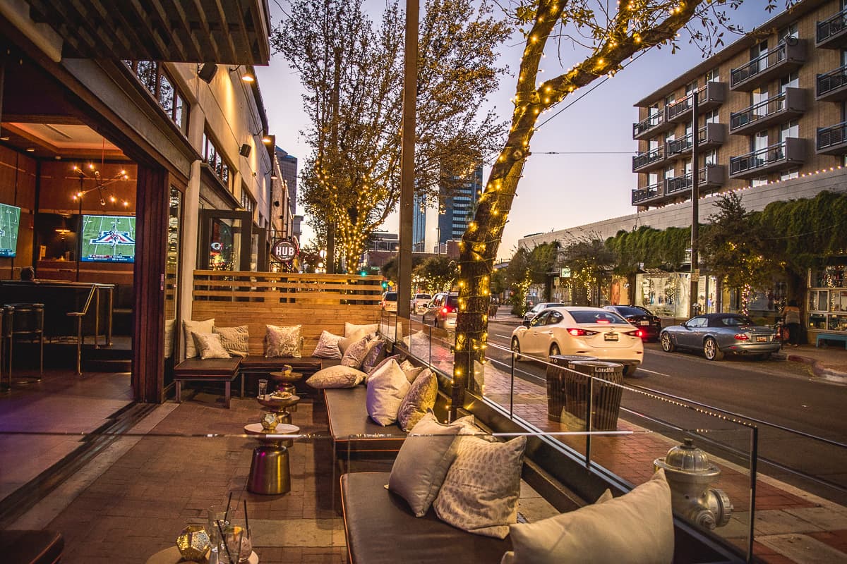 Front patio at Playground Bar & Lounge (Credit: Jackie Tran)