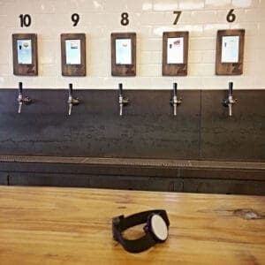 Required bracelet for activating self-serve taps at zpizza