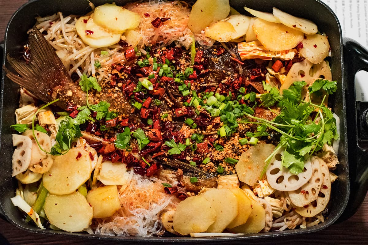 House Special Spicy Grilled Fish at Yu Zi Wei (Credit: Jackie Tran)