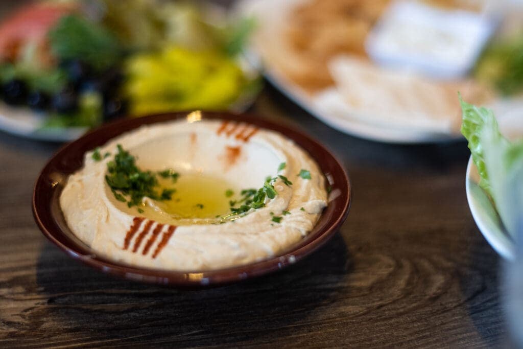 a plate of food on a table