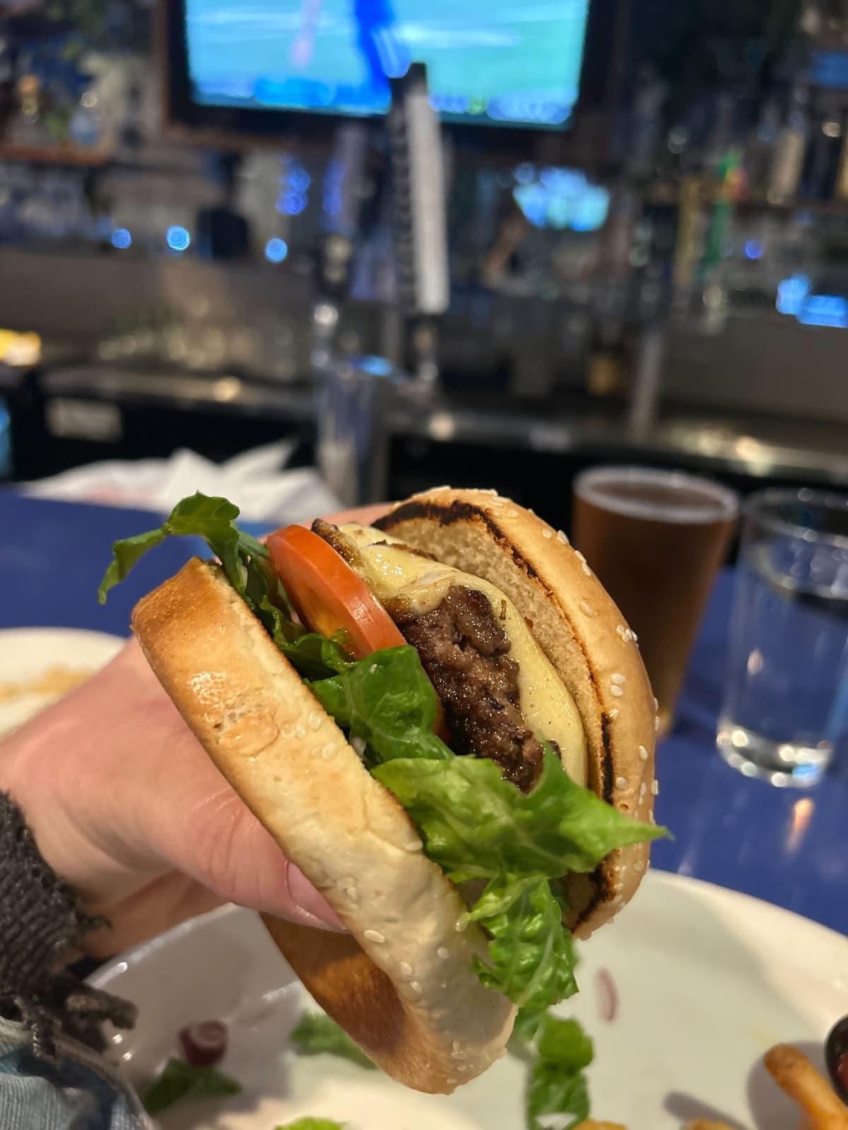 Saganaki Burger at Opa's Best (Photo by Matt Sterner)