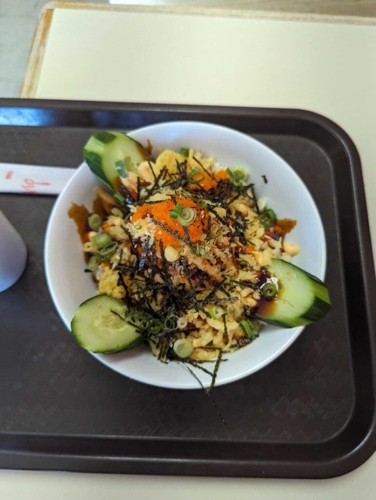 a tray of food on a plate