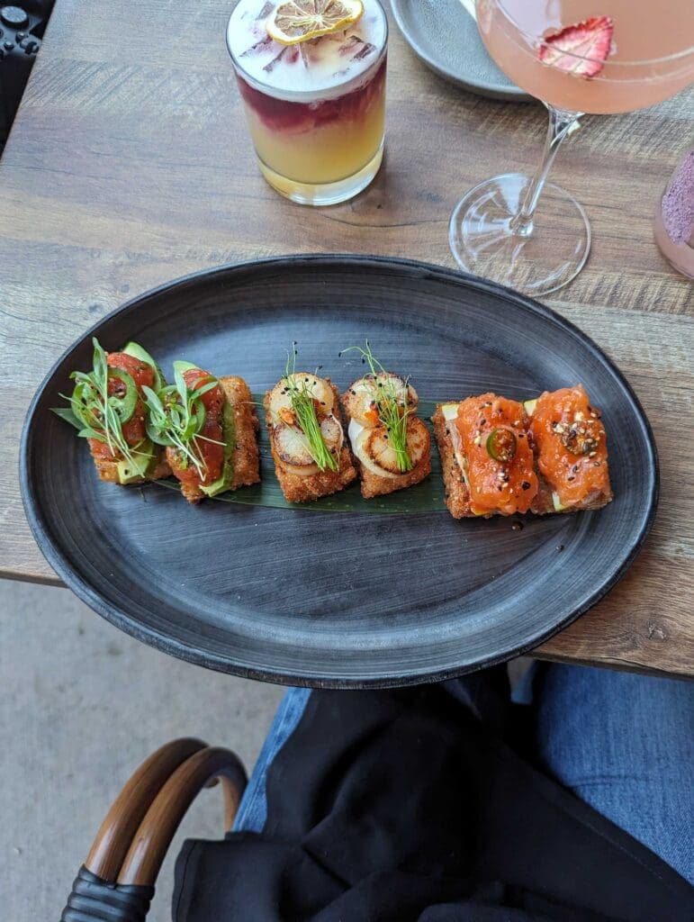 a plate of food on a table