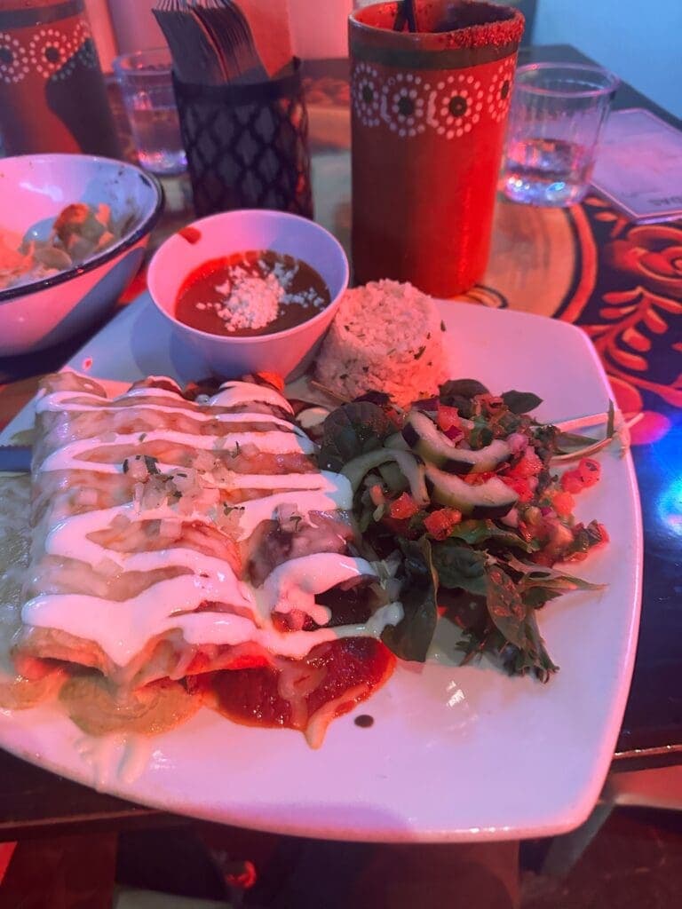 a plate of food on a table