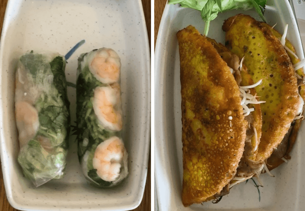 a plastic container filled with different types of food on a plate
