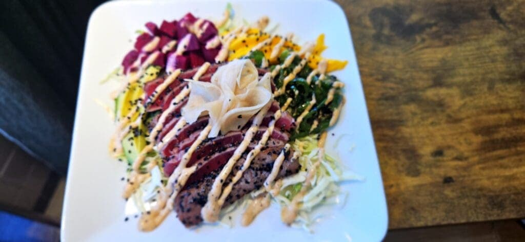 a plate of food on a table
