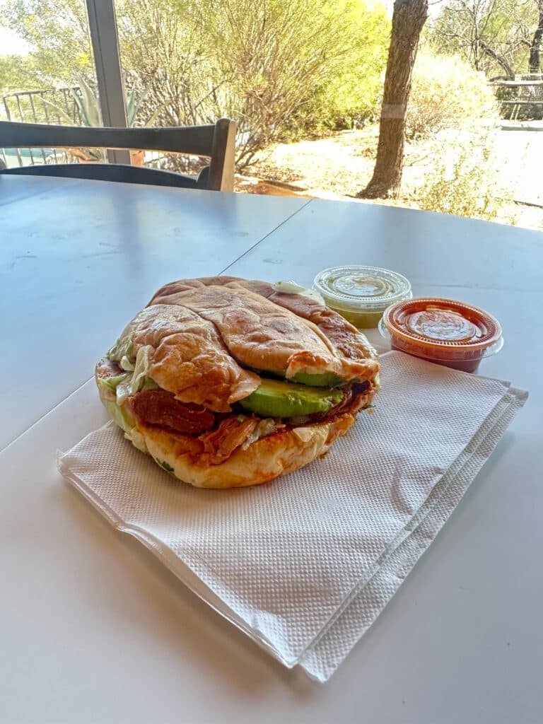 The chicken torta from Taquería Juanitos (Photo by Shane Reiser)