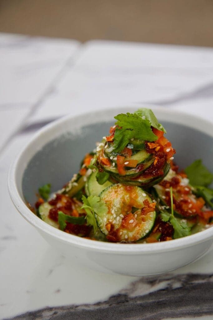 a bowl of food on a plate