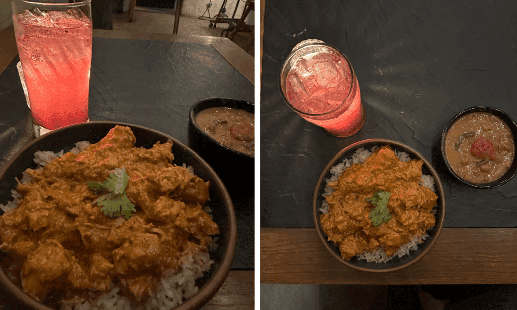 a bowl of food on a table