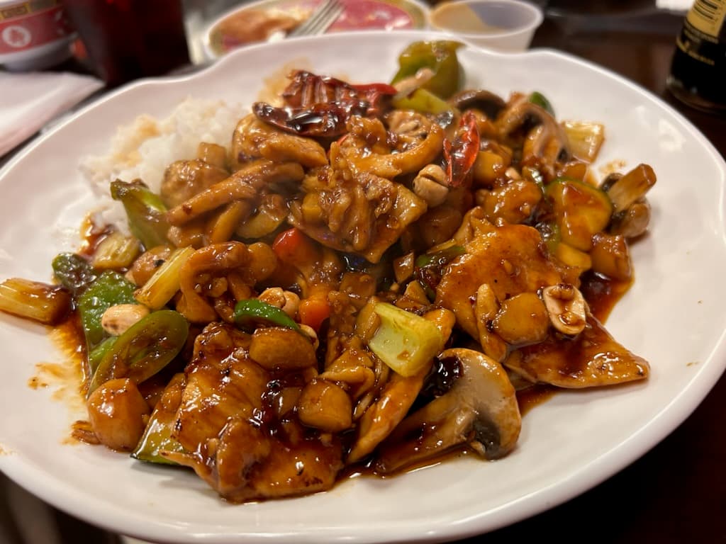 a plate full of food
