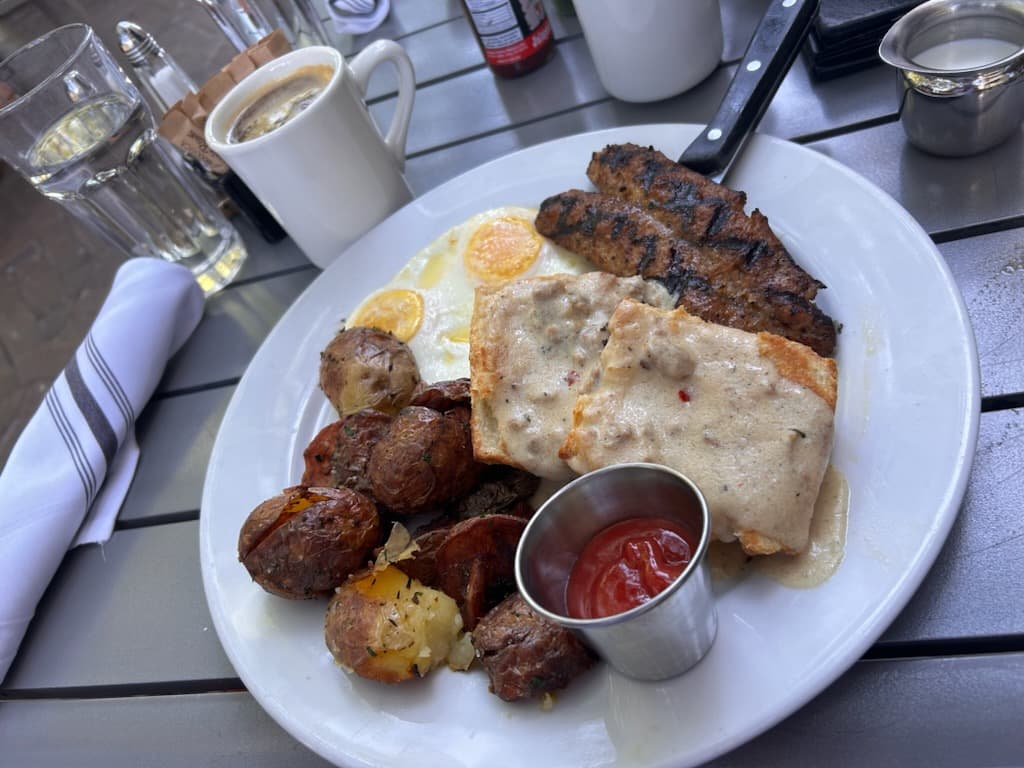 a plate of food on a table
