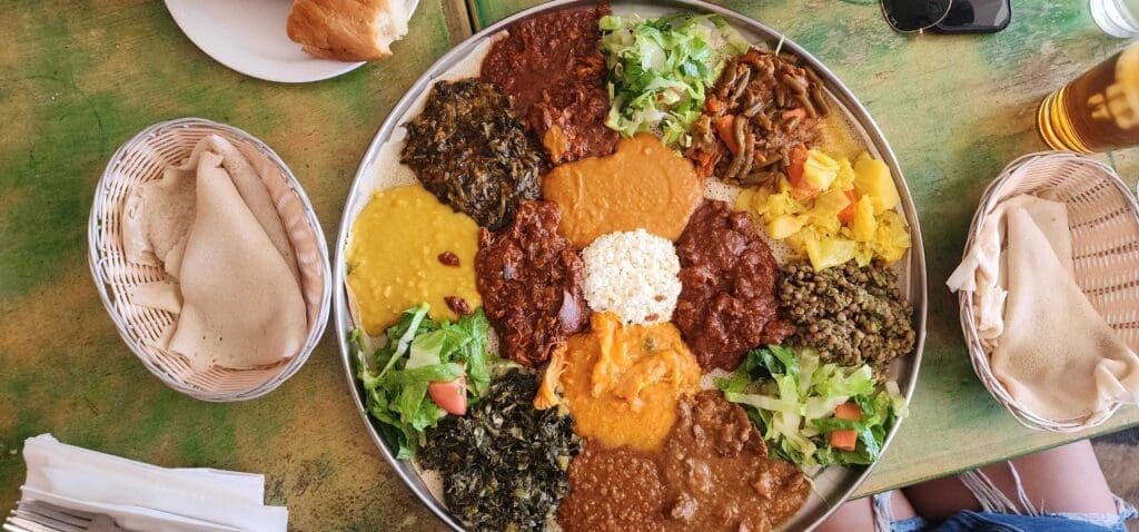 a plate of food on a table