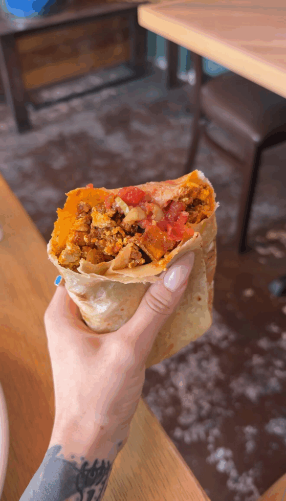 breakfast burrito at Cafe Passé