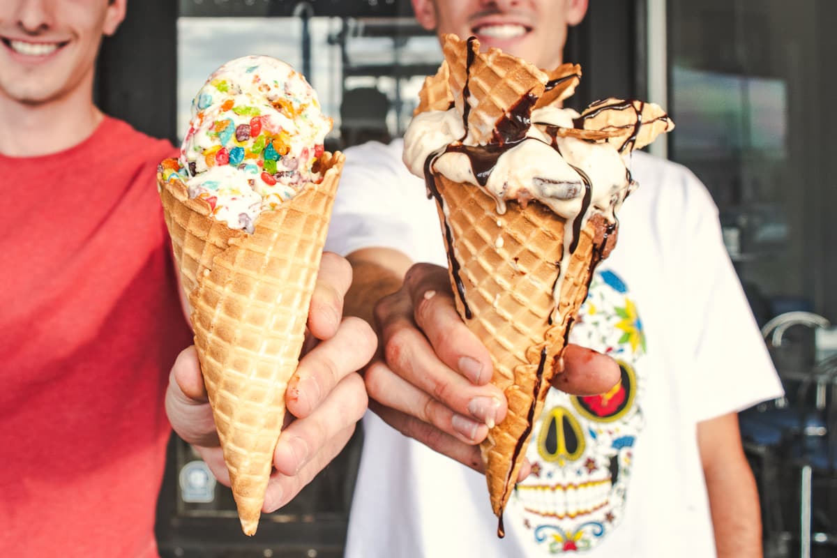 Ice cream cones at Desert Dream Ice Creamery (Credit: Jackie Tran)