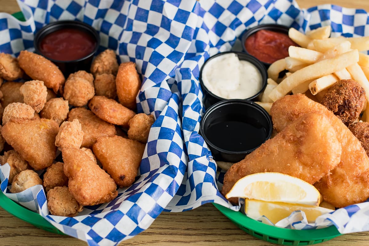 Fried mac and cheese, chicken, fish & chips at Besties Fish & Burger (Credit: Jackie Tran)