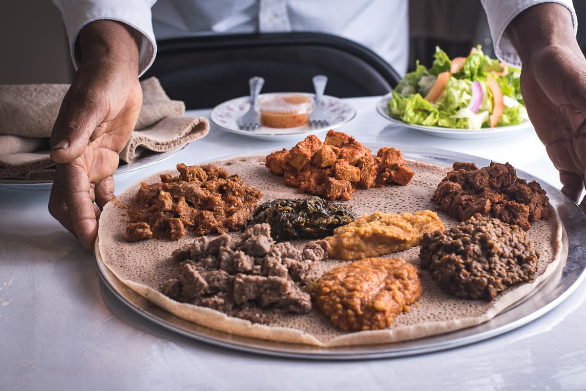 Combination of dishes from Queen Sheba (Credit: Jackie Tran)