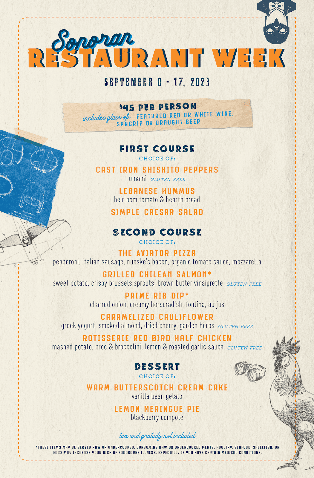 Menu for Sonoran Restaurant Week 2023