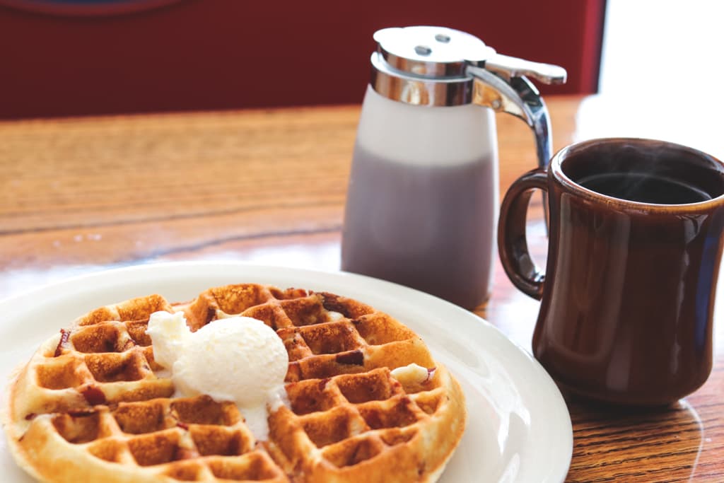 Bacon Waffle at Biscuits Country Cafe (Credit: S. Manuel)
