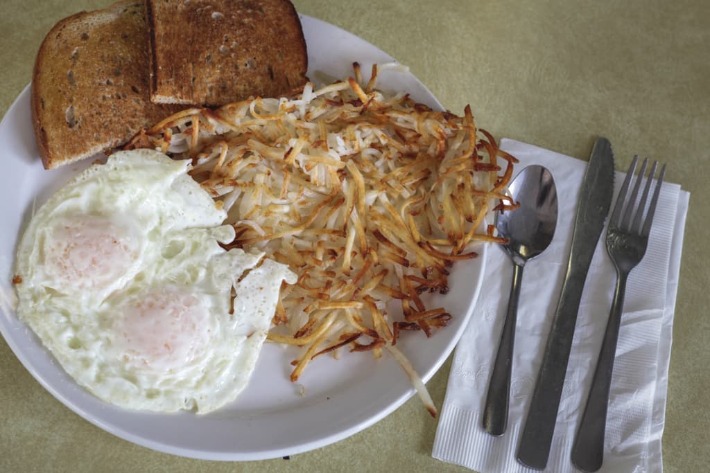"If you are here before 9 a.m., Monday - Friday Special" at Frank's Restaurant (Credit: Shana Gegantoca)