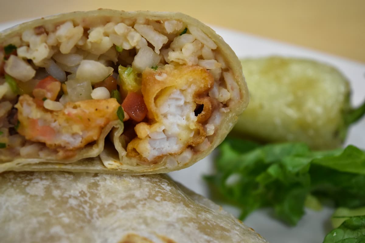 Fried fish burrito at Mr. Baja Fish