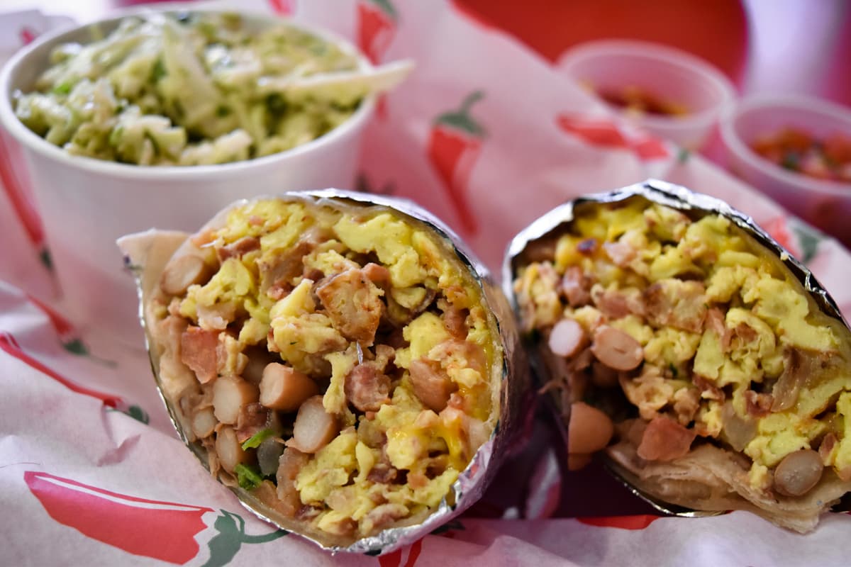 Bacon breakfast burrito from Tucson Tamale Company