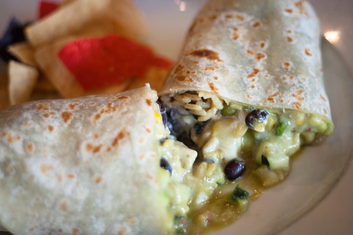 Burrito poblano at Zivas Mexican Bistro
