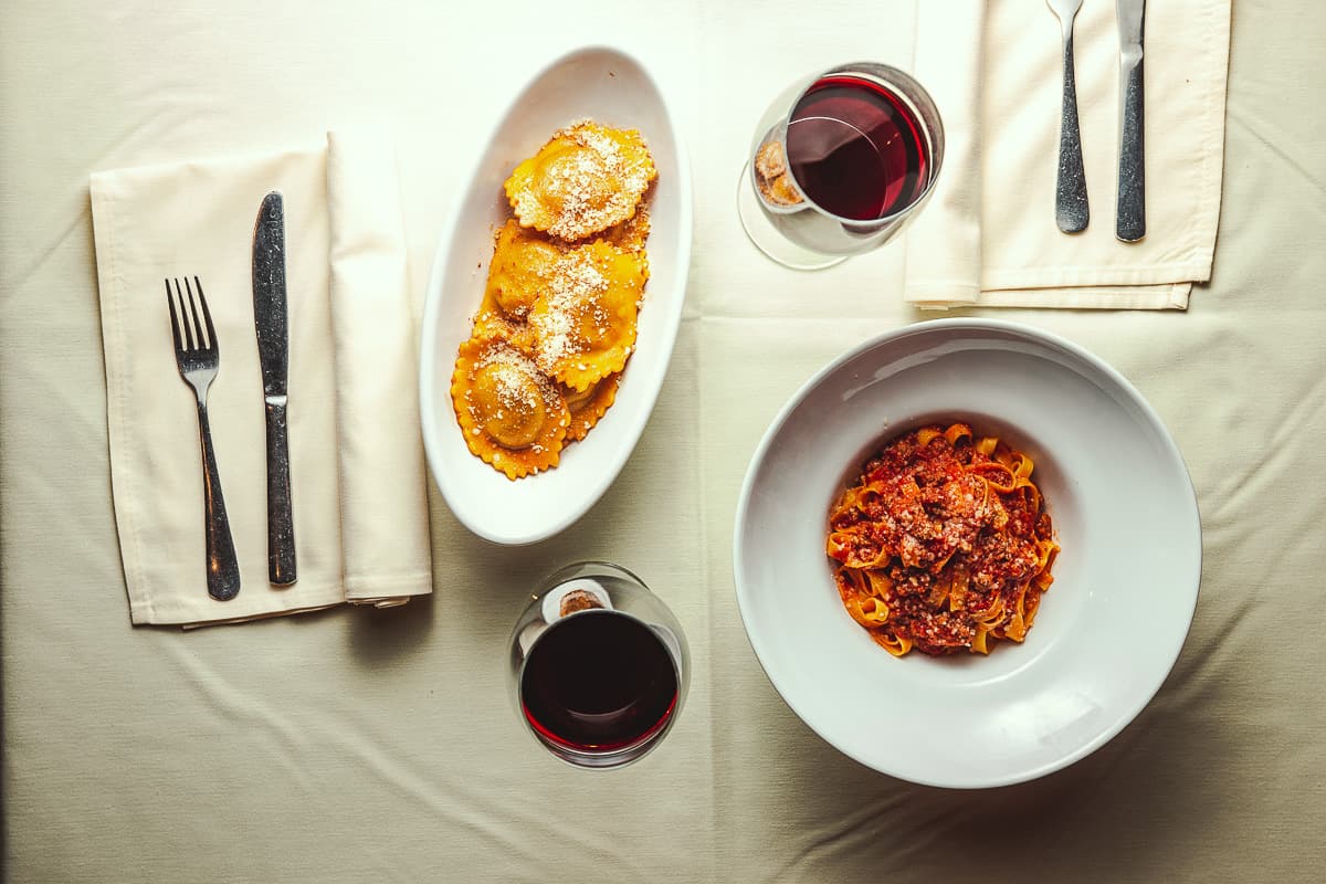 Agnolotti and Tagliatelle at Caffe Milano