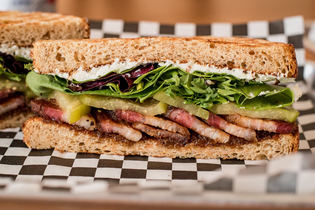 House-Smoked Pork Belly Sandwich at Cans Deli (Credit: Jackie Tran)