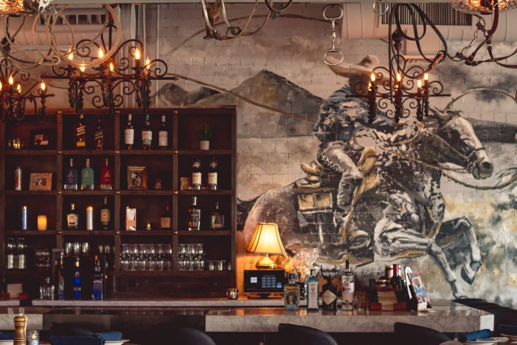 Interior and bar at Charro Steak North (Photo by Jackie Tran)