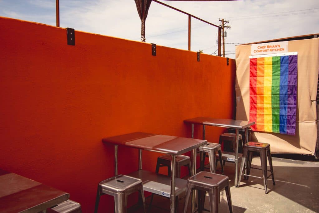 Back patio at Chef Brian's Comfort Kitchen (Photo by Jackie Tran)