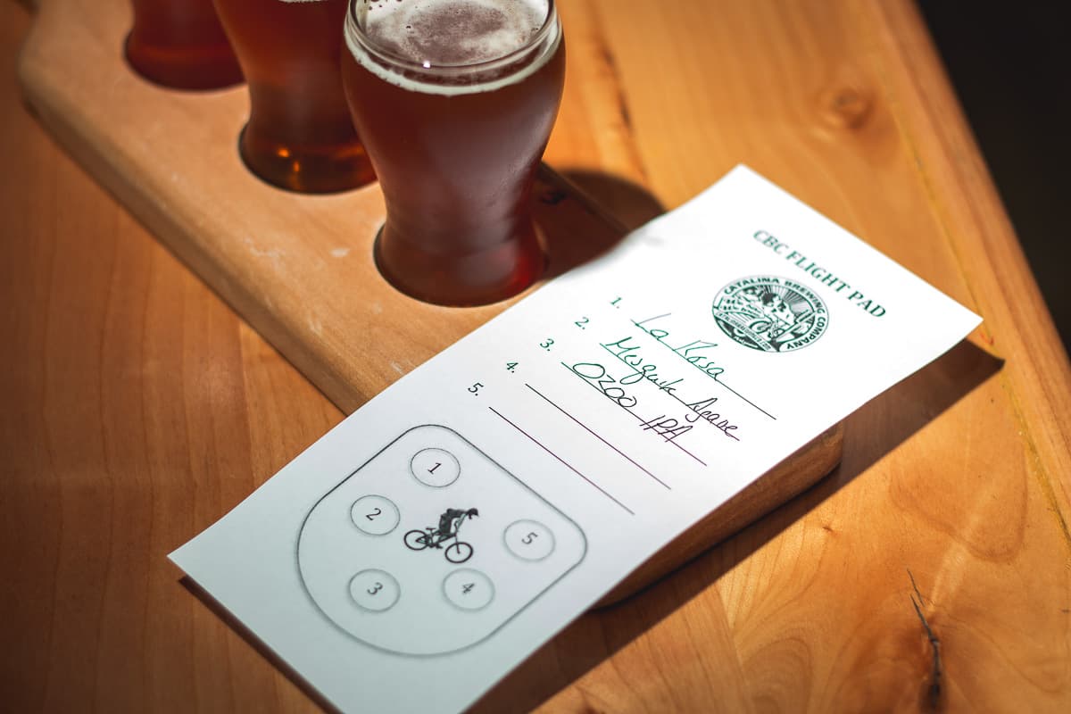 Beer flight at Catalina Brewing Company (Credit: Jackie Tran)